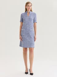 Misook Melange Tweed Knit Shift Dress