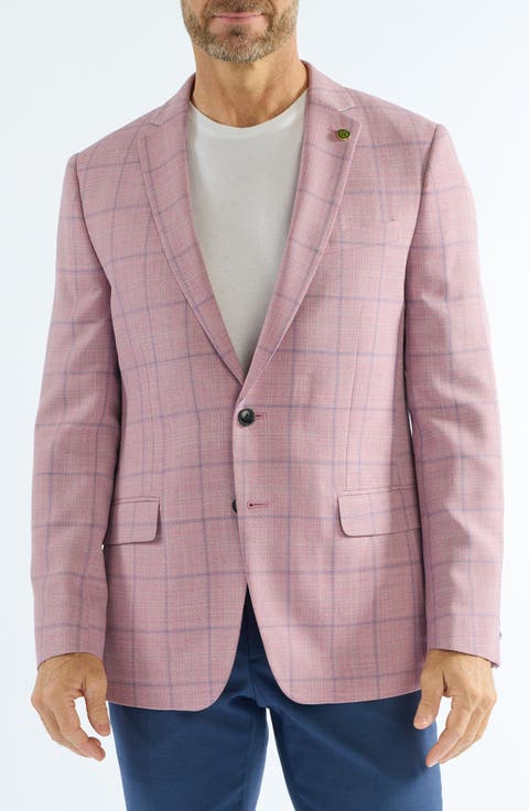 Windowpane Wool Blend Sport Coat