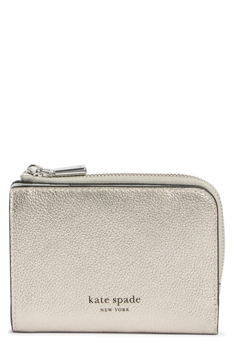 ava metallic zip bifold wallet, Main, color, SILVER MULTI