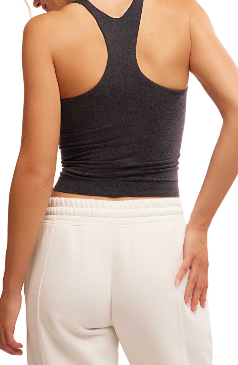 Free People FP Movement Go To Smooth Square Neck Camisole, Alternate, color, Washed Black