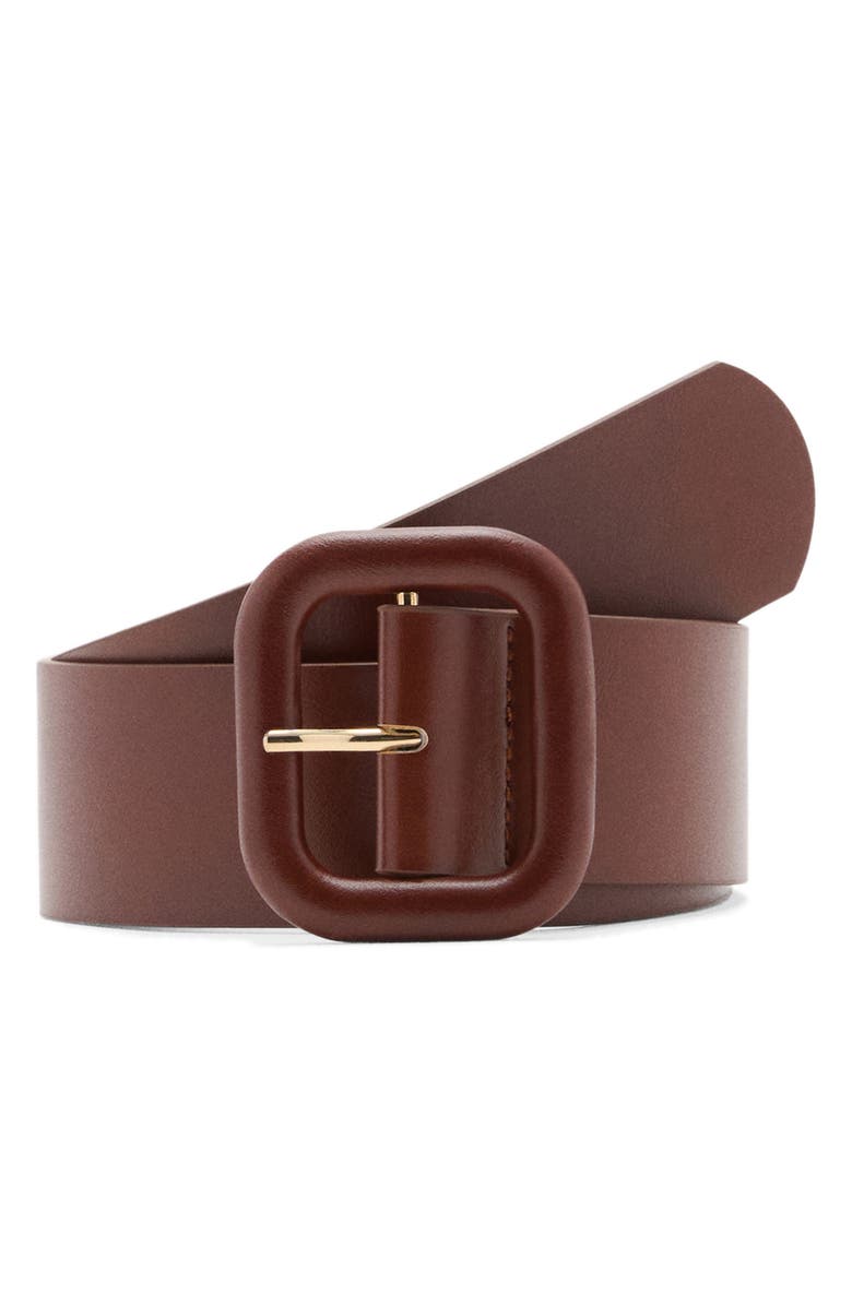MANGO Faux Leather Belt, Main, color,