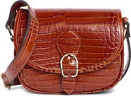 Longchamp 1980 Croc Embossed Small Flap Crossbody Bag