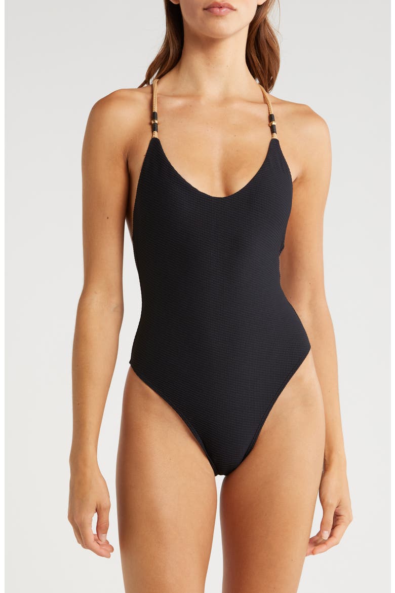 Maiori Layla One-Piece Swimsuit, Main, color, BLACK