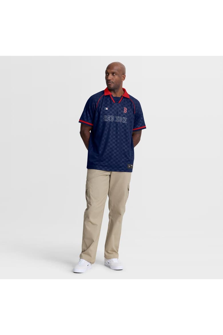 Men's Fanatics  Navy Boston Red Sox Homerun Raglan V-Neck Polo, Alternate, color, Navy