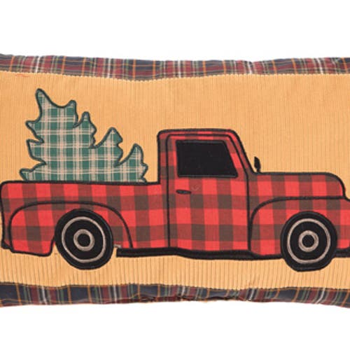 C & F Home C&f Home Wild Wood For Truck Applique Christmas Throw Pillow, 12" X 24" In Orange