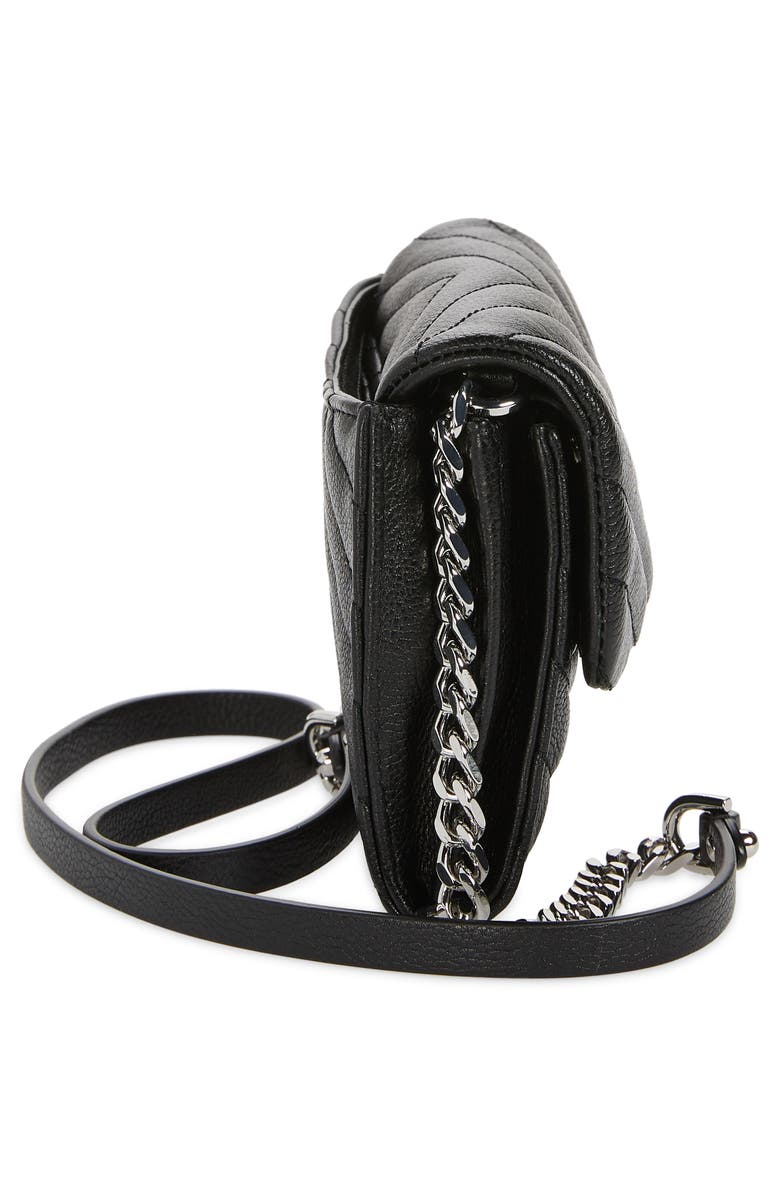 Rebecca Minkoff Edie Quilted Leather Wallet on a Chain, Alternate, color,