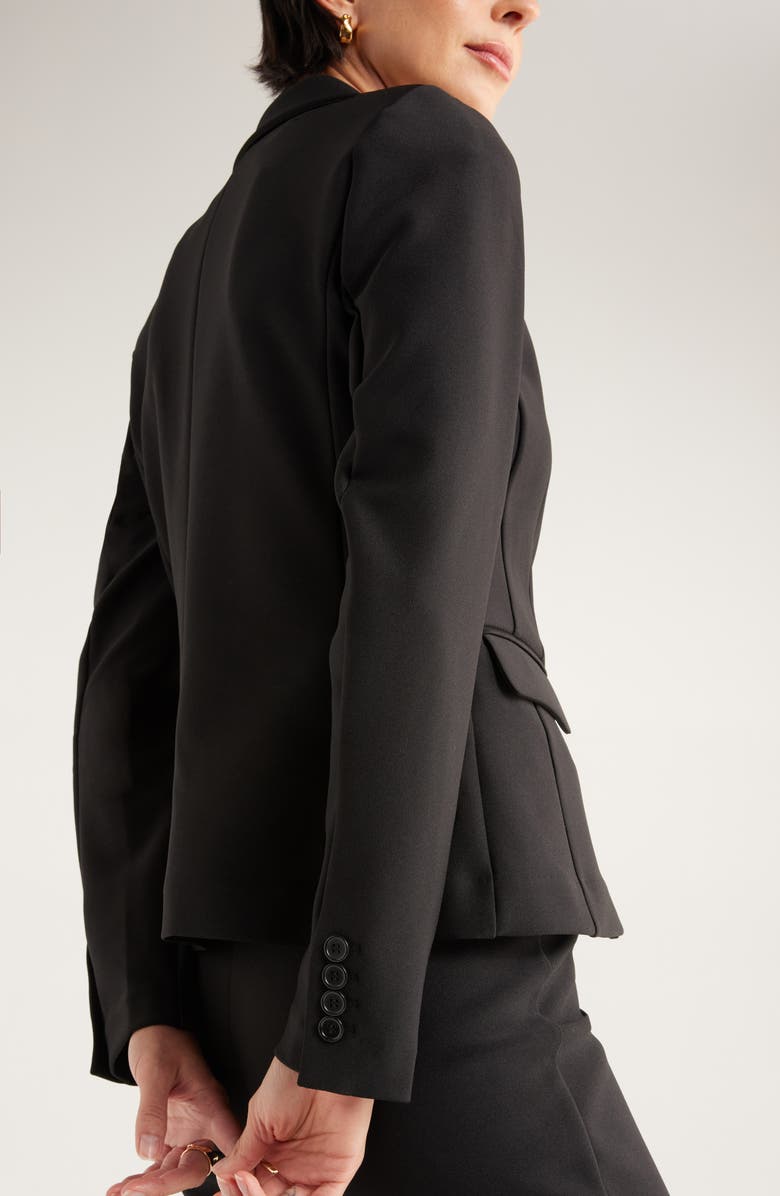 NORDSTROM RACK Essential Stretch Ponte Blazer, Alternate, color, Black