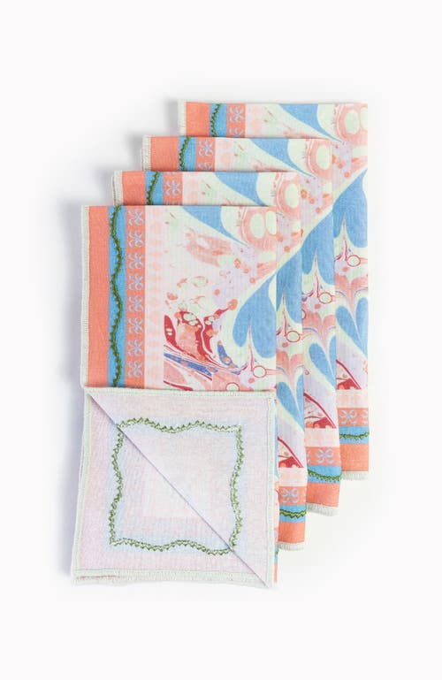 Bond & Grace Alice Marble Dinner Napkins In Orange