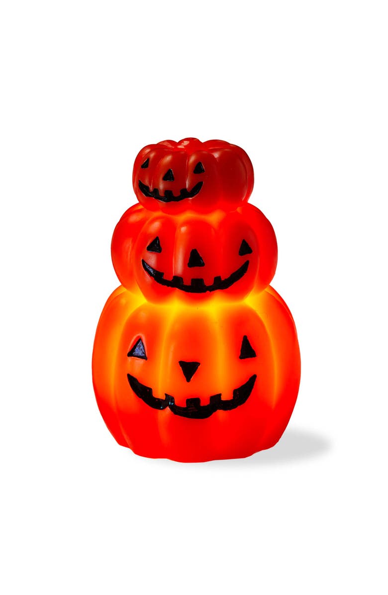 tag Flameless LED Happy Pumpkin Candle Paraffin Wax Halloween Decor, Main, color, Orange