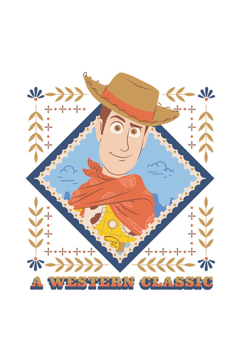 Junior's Toy Story 5 Woody Western Classic  Graphic T-Shirt, Alternate, color, White