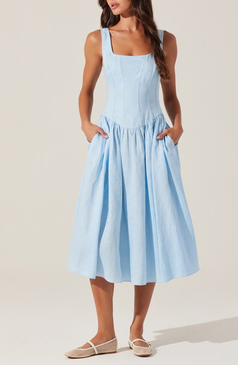 Fit and flare velvet midi dress  4797