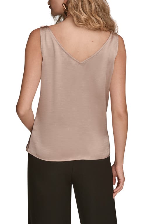 Donna Karan New York Cowl Neck Charmeuse Tank In Neutral