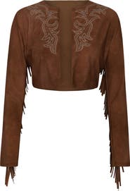 L'AGENCE Adeline Bolero Crop Cover-Up Jacket