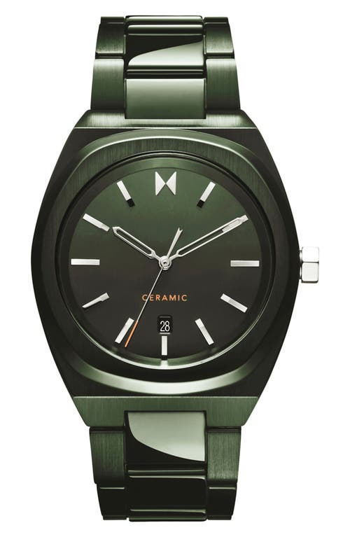 MVMT Odyssey II Ceramic Bracelet Watch, 40mm in Green 