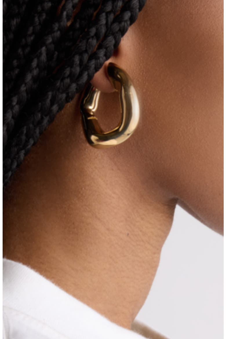 Eisa Hoop Earrings, Alternate, color, SHINY GOLD