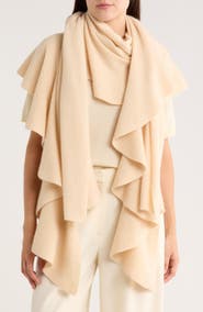 Portolano Ribbed Ruffle-Trim Cashmere Scarf