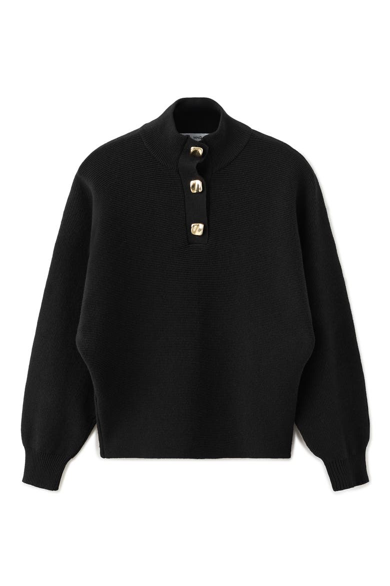 Uptown Polo Sweater, Alternate, color, BLACK