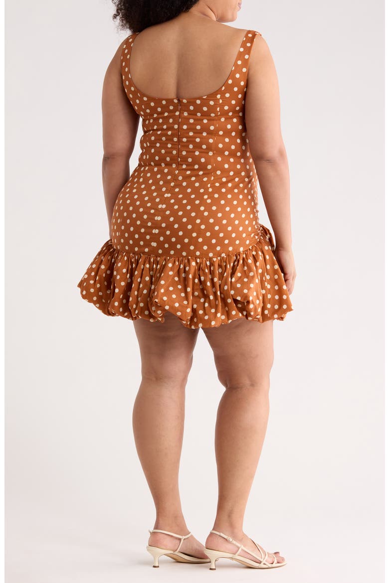 Sleeveless Drop Waist Bubble Hem Dress, Alternate, color, COPPER DOTS