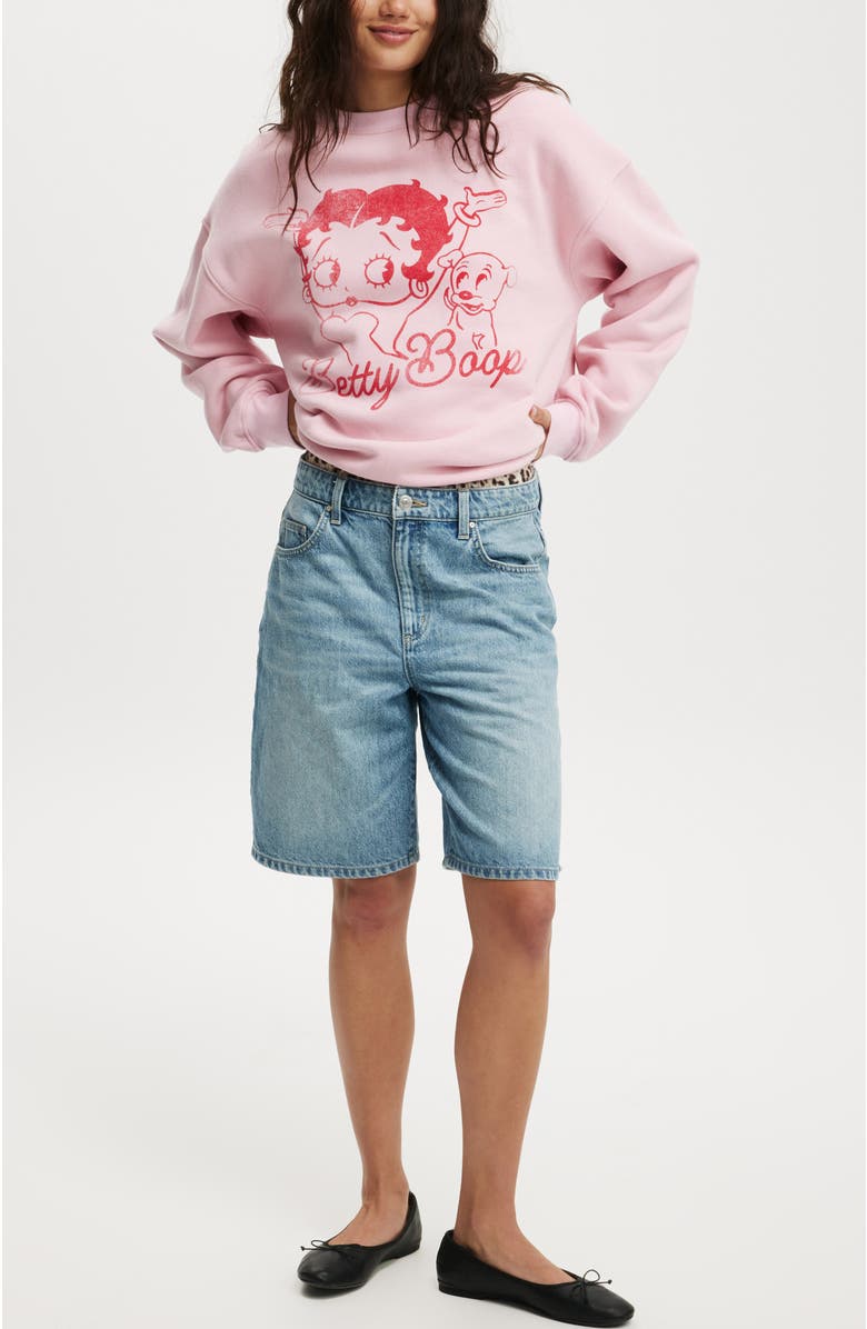 Cotton On Betty Boop Lcn Crew Sweatshirt, Alternate, color, 