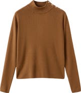 MANGO Perkins Stripe Mock Neck Sweater