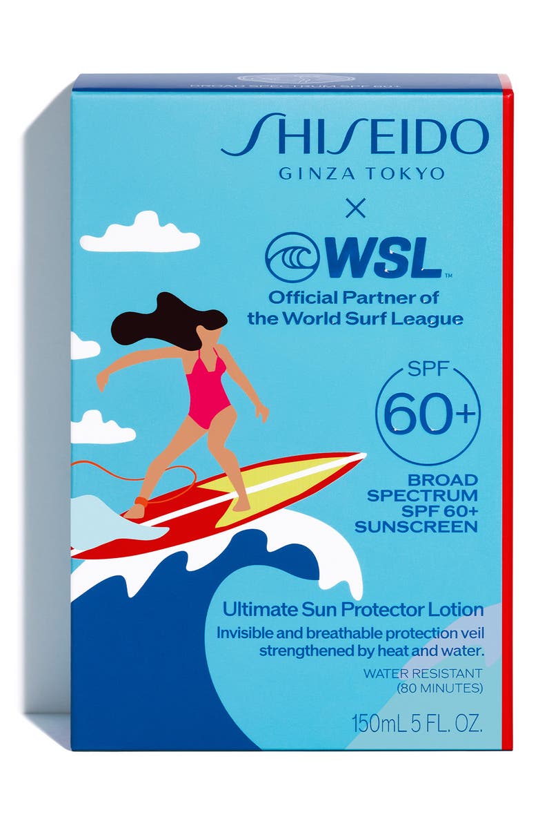 Shiseido x World Surf League Ultimate Sun Protector Lotion SPF 60+ Sunscreen, Alternate, color, 