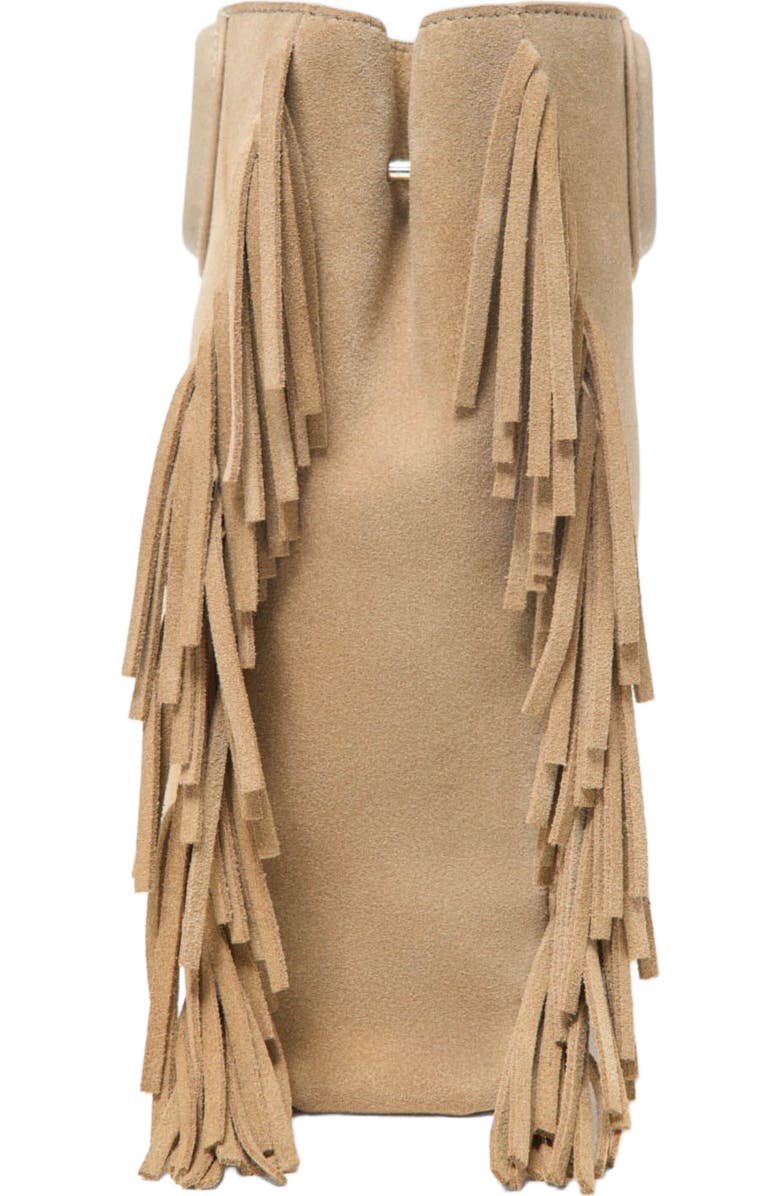 maje Suede leather M bag, Alternate, color, Cappucino