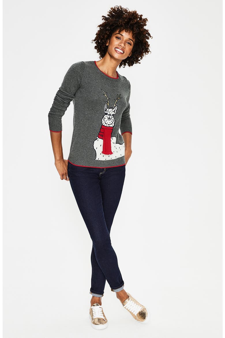 Holiday Sweater, Alternate, color, SCARF LLAMA
