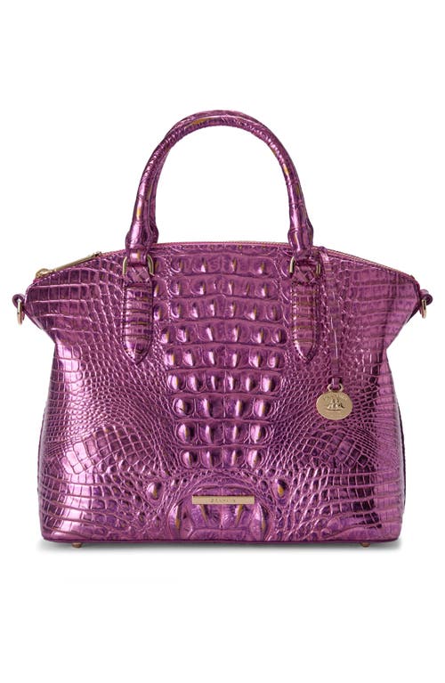 Brahmin Duxbury Croc Embossed Leather Satchel In Purple