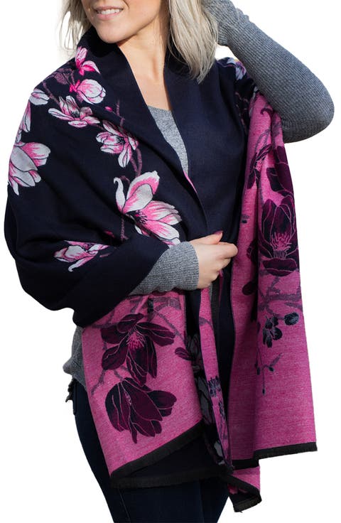 Floral Pattern Reversible Scarf