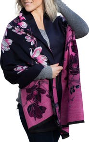 SAACHI Floral Pattern Reversible Scarf