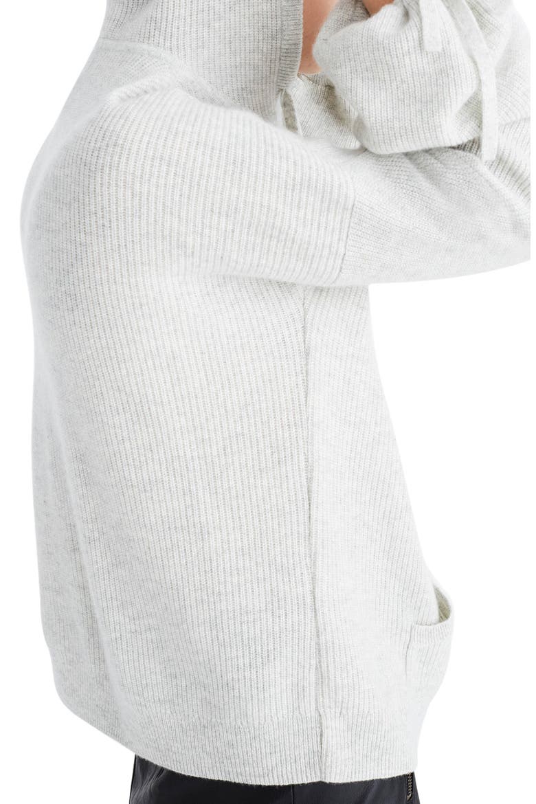 Cashmere Hooded Sweater, Alternate, color, HEATHER SILVER