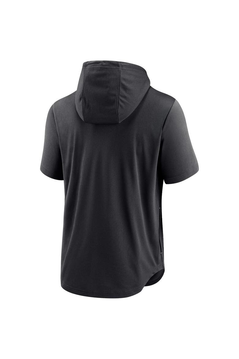Men's Nike Black Chicago White Sox Logo Lockup Performance Short-Sleeved Pullover Hoodie, Alternate, color, Black