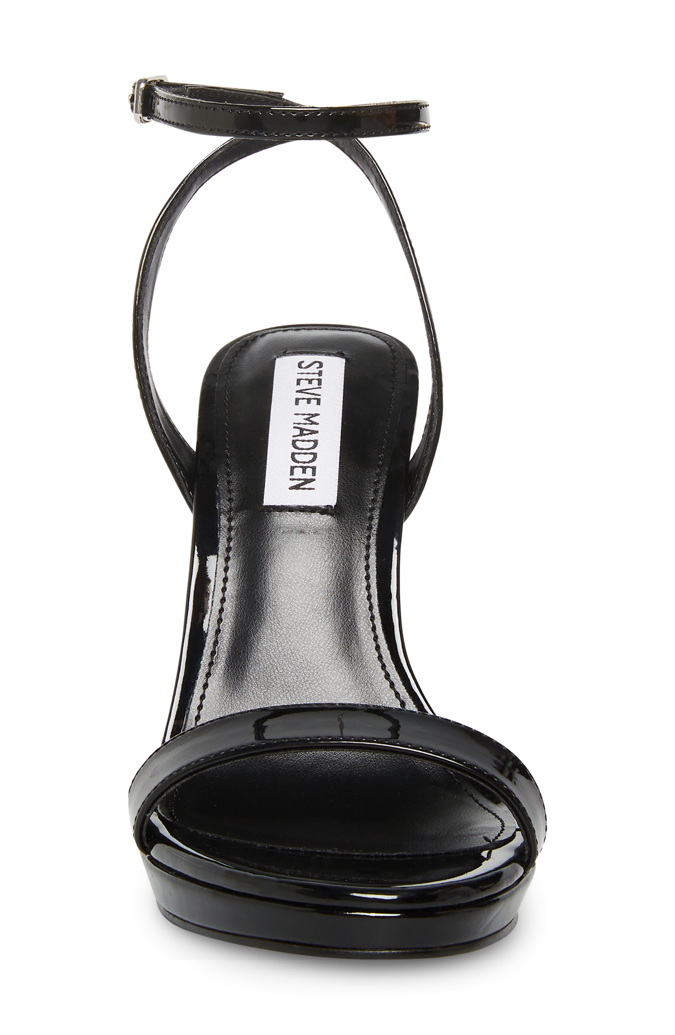 Steve Madden Wafer Ankle Strap Sandal, Alternate, color, Blk Patent