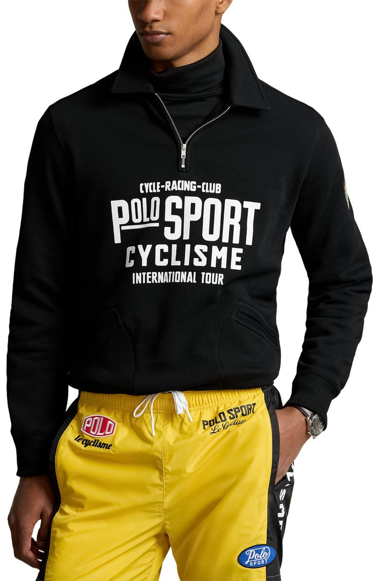 Polo Ralph Lauren Cycle Racing Club Quarter Zip Fleece Pullover, Main, color, 