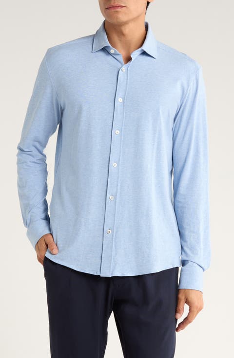 Roan Slim Fit Stretch Cotton Button-Up Shirt