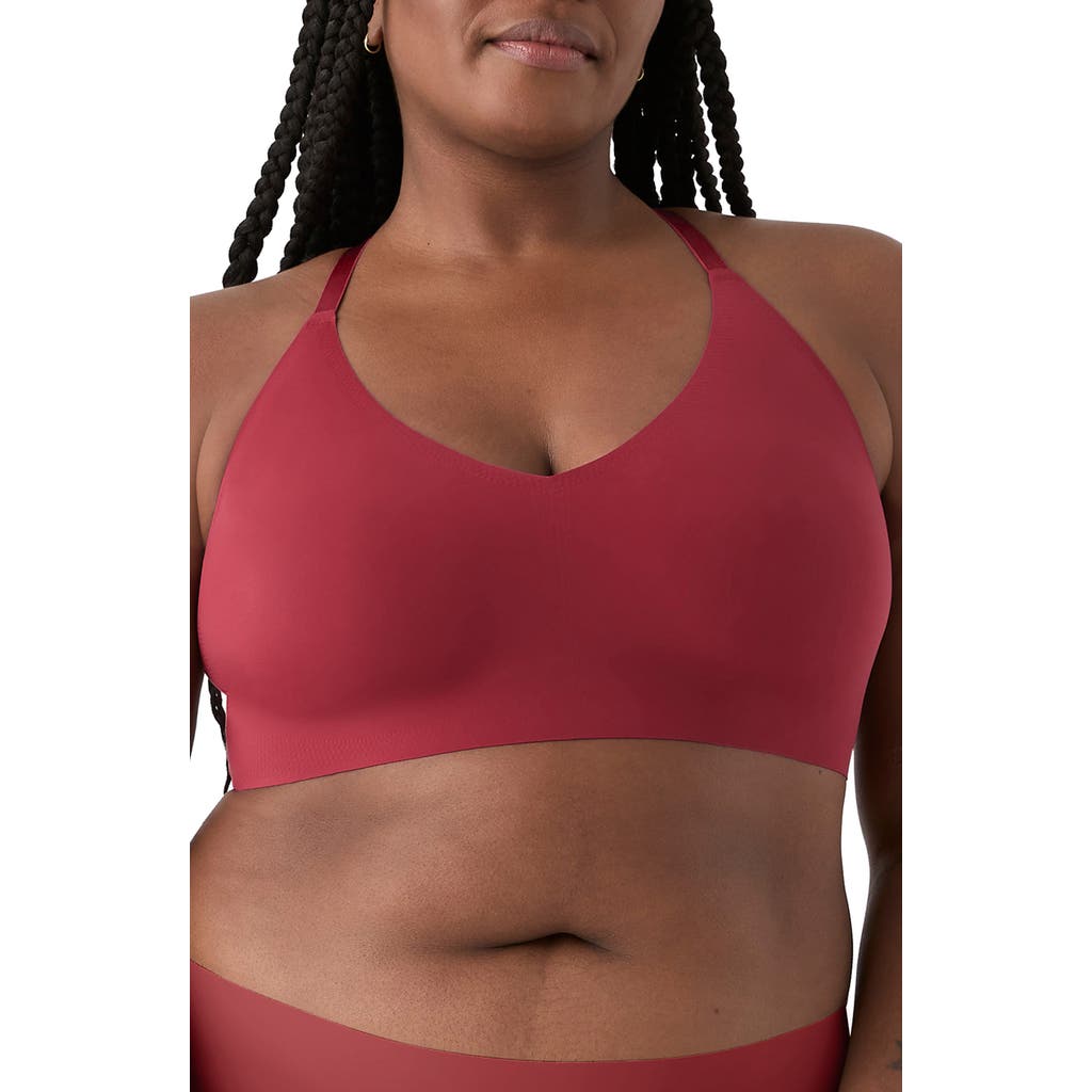 True & Co. True & Co Triangle Lace Racerback Bralette In Red