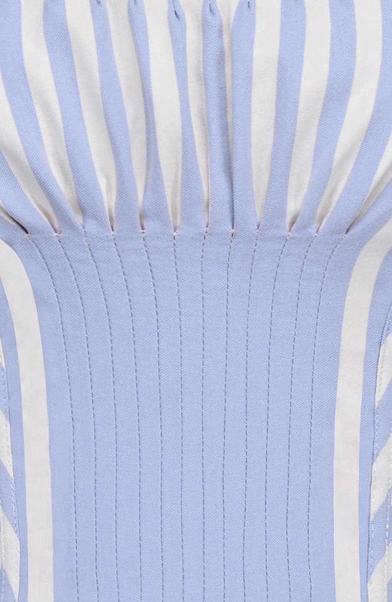 HOUSE OF CB Petra Lace Trim Pintuck Corset Top, Alternate, color, Stripe Blue