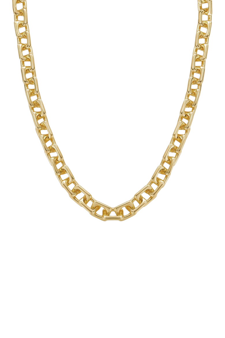 14k Gold Plated Frieze Statement Chain Necklace Gift Idea, Main, color, Silver