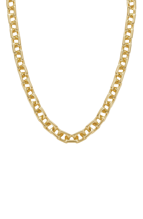 14k Gold Plated Frieze Statement Chain Necklace Gift Idea