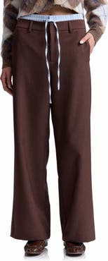 Avec Les Filles Double Waistband Wide Leg Pants