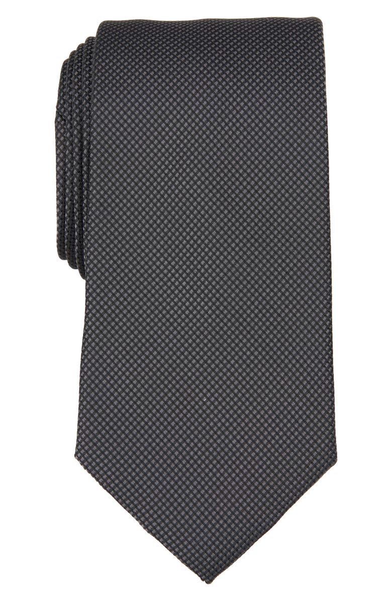 Ted Baker London Textured Solid Silk Blend Tie, Main, color, Black