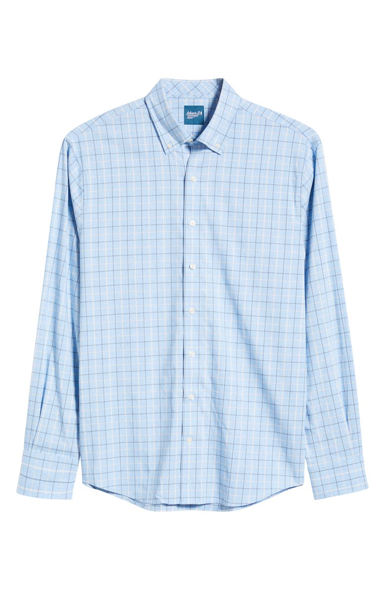 johnnie-O Miramont Windowpane Check Everyday Performance Button-Down Shirt, Alternate, color, Maliblu