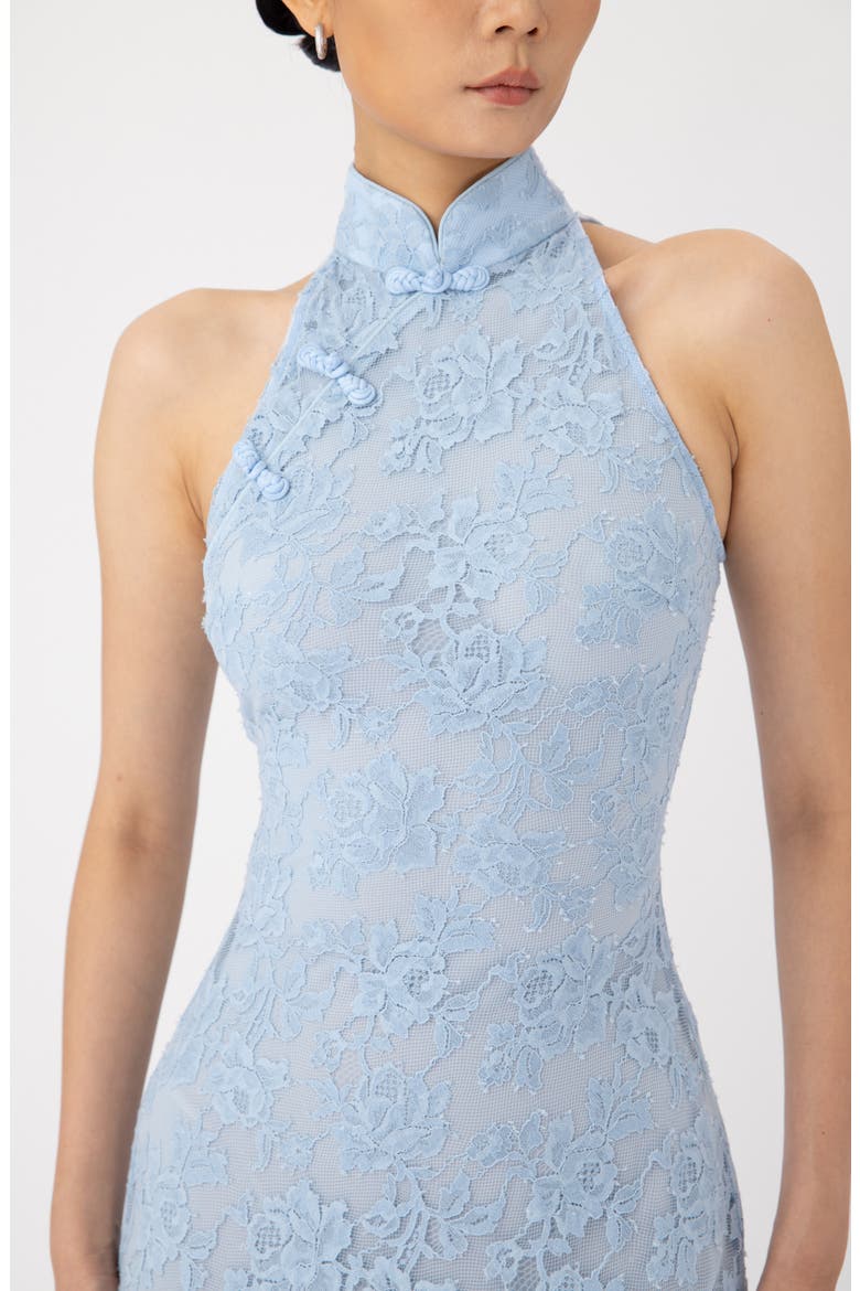 Gillian Lace Sleeveless Gown, Alternate, color, SKY BLUE