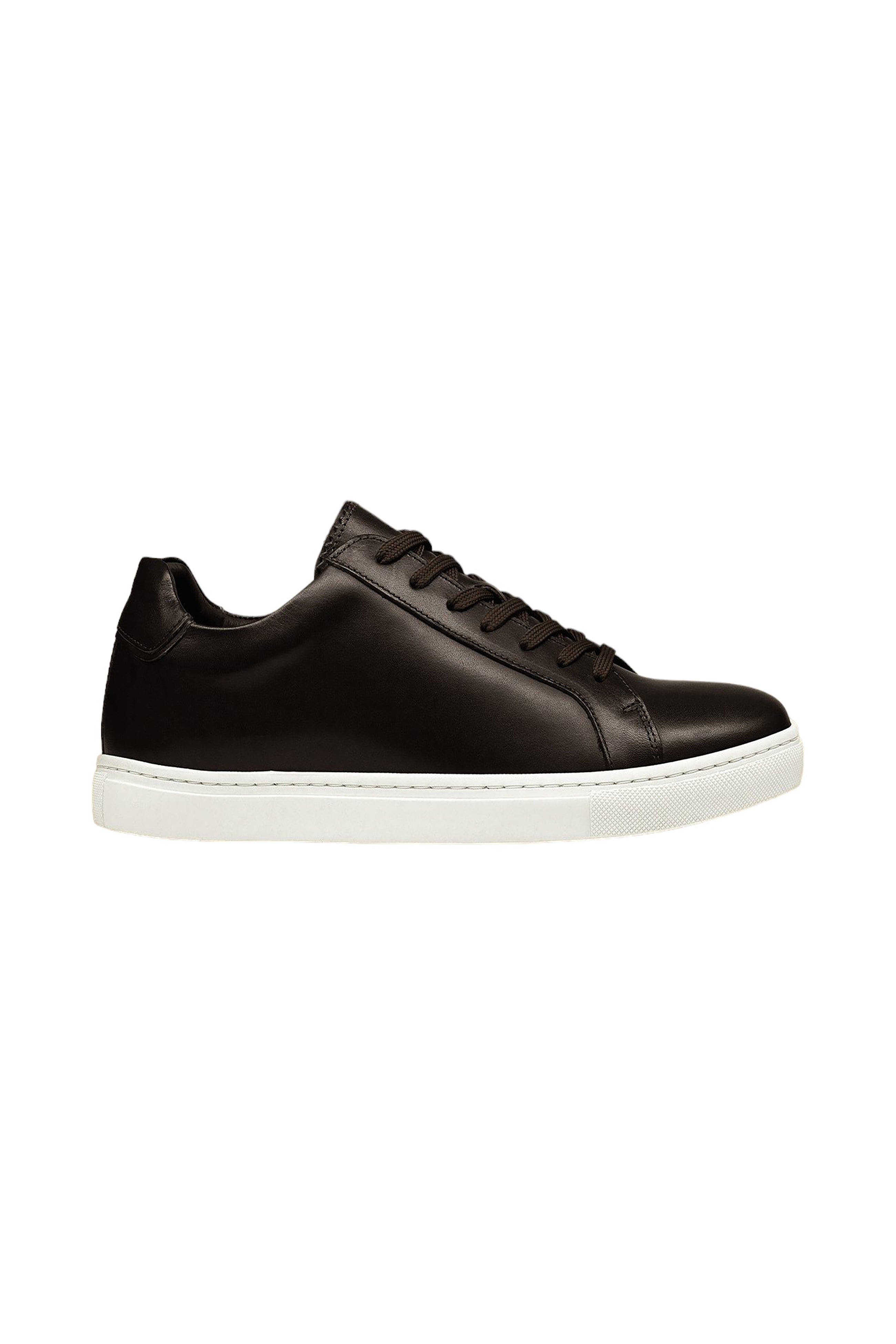 Charles Tyrwhitt Leather Sneaker, Alternate, color, Dark Chocolate