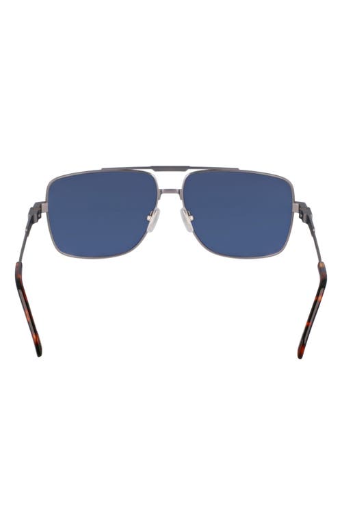 Ferragamo Gancini Prisma 60mm Navigator Sunglasses In Matte Light Ruthenium