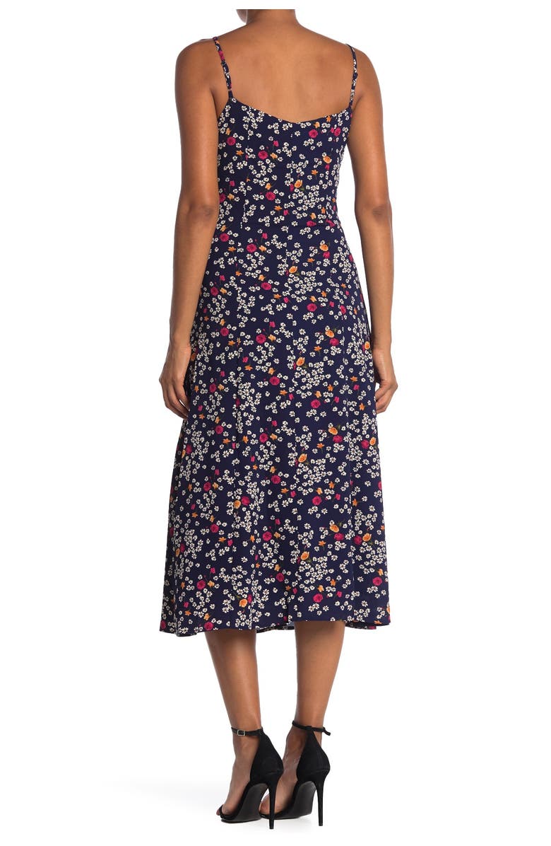 HYFVE Floral Print Button Down Midi Dress, Alternate, color,