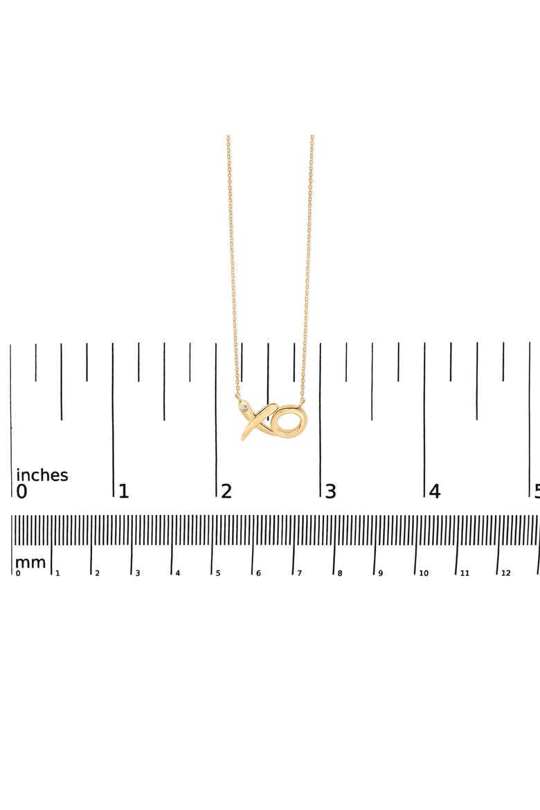 Gold Vermeil Diamond Accent "XO" Necklace, Alternate, color, Silver