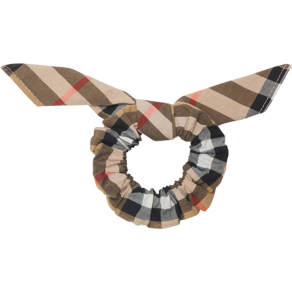 Burberry Check Cotton Scrunchie In Sand