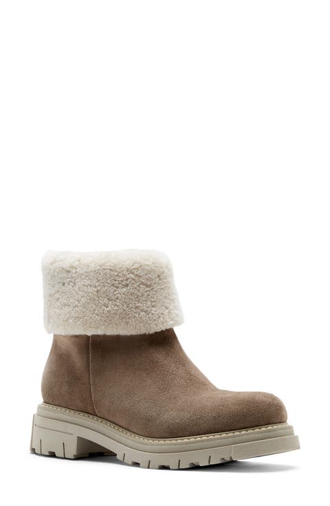 Dwayne Waterproof Genuine Shearling Cuff Bootie (Women)