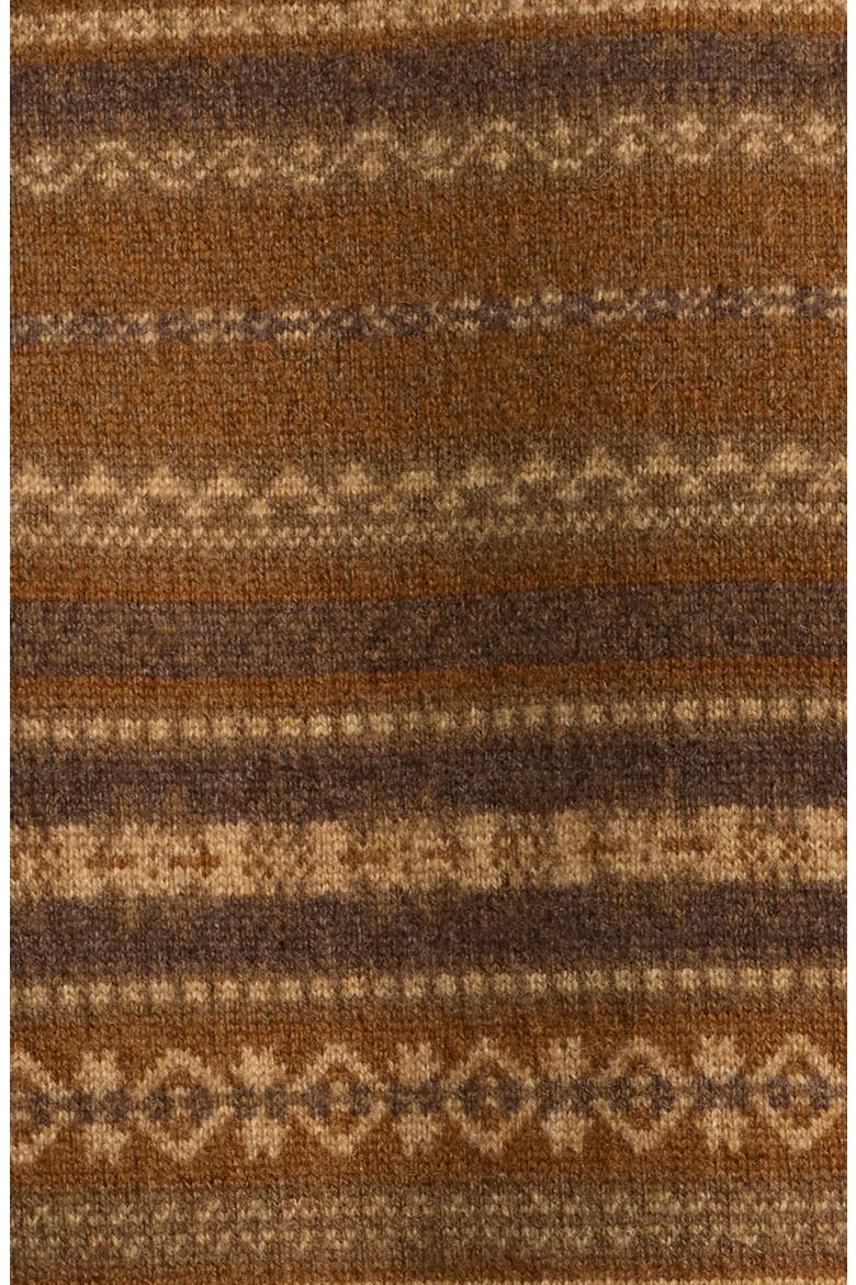 Saddle Fair Isle Wool & Cashmere Sweater, Alternate, color, DARK AMBER